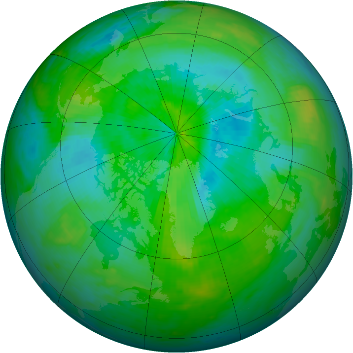 Arctic ozone map for 07 September 1987